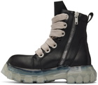 Rick Owens Black & Transparent Jumbo Lace Bozo Tractor Boots