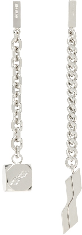 Photo: We11done Silver Dice Charm Mixed Chain Link Earrings