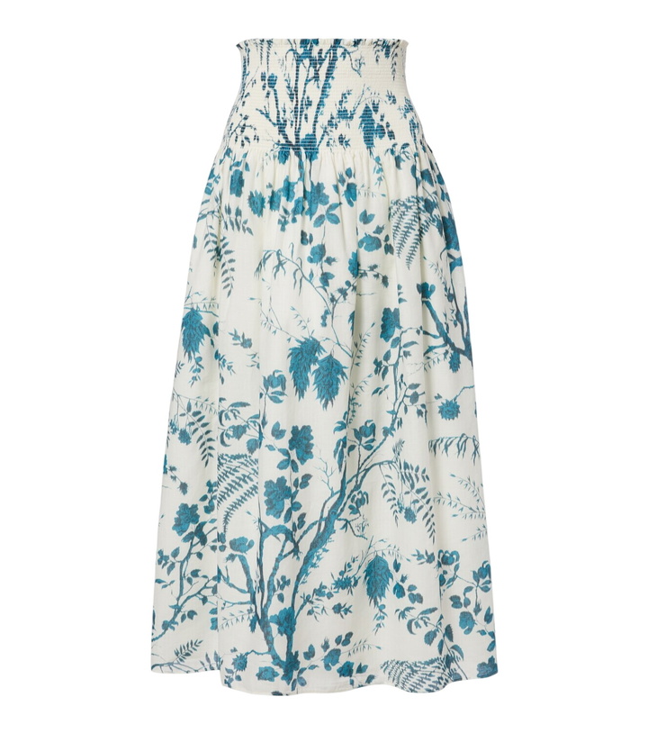 Photo: Erdem Floral cotton and linen midi skirt