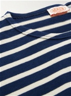 Armor Lux - Logo-Appliquéd Striped Organic Cotton-Jersey T-Shirt - Blue