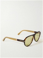TOM FORD - Quincy Aviator-Style Tortoiseshell Acetate and Gold-Tone Sunglasses