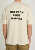 DRÔLE DE Monsieur Le T-shirt Slogan Printed Cotton T-shirt Beige