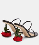Loewe Rose leather mules