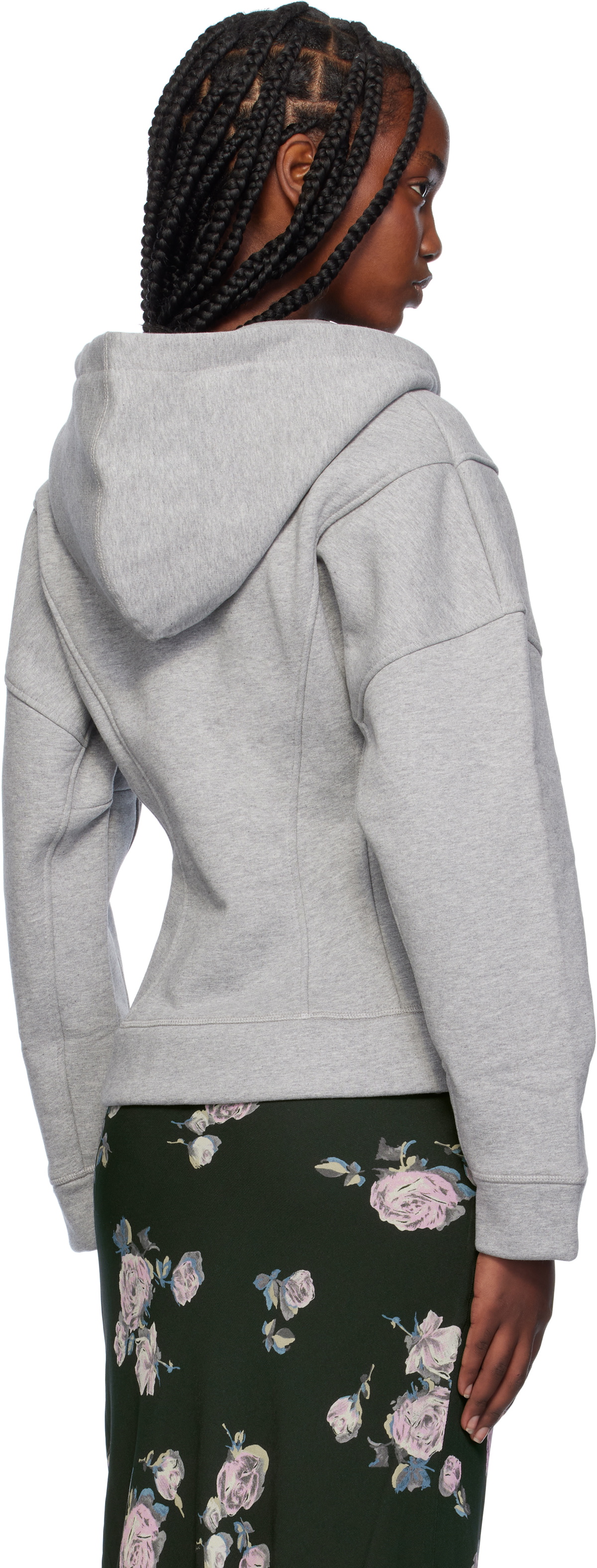 GANNI　Heavy Fleece Zip Hoodie GANNI Women's Heavy Fleece Zip Hoodie in Paloma Melange GANNI