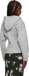 GANNI Gray Fleece Zip Hoodie