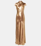 Galvan Solar Gaze scarf-detail satin gown