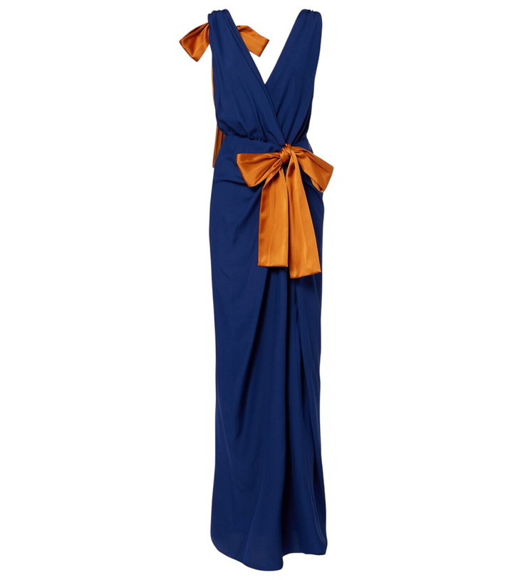 Photo: Saint Laurent Bow-detail draped silk satin gown