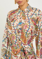 Etro Patterned Cotton Midi Shirt Dress Multicoloured 1