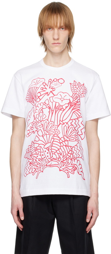 Photo: Comme des Garçons Homme Deux White Printed T-Shirt