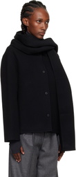 LE17SEPTEMBRE Black Virgin Wool Scarf & Jacket
