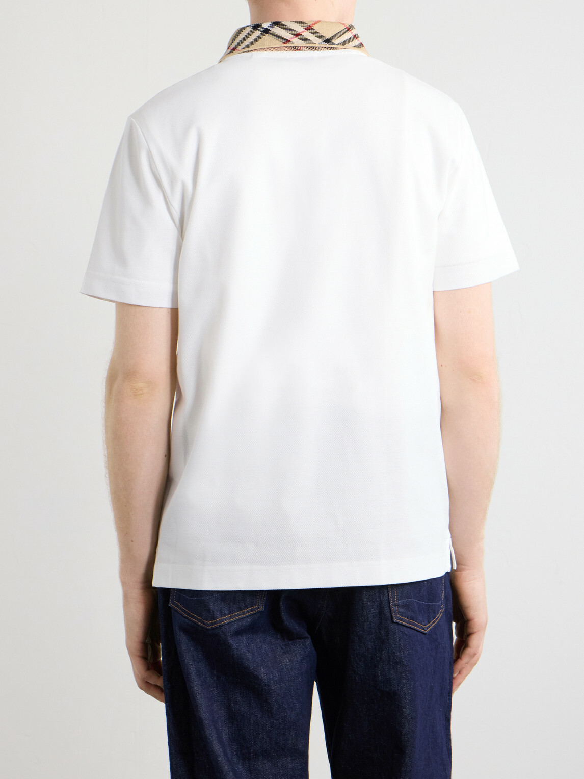 Burberry - Checked Cotton-Piqué Polo Shirt - White