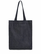 A.P.C. Small Logo Print Cotton Denim Tote Bag