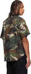 AAPE by A Bathing Ape Khaki 'AAPEUNVS' Moonface Logo Cargo Shirt