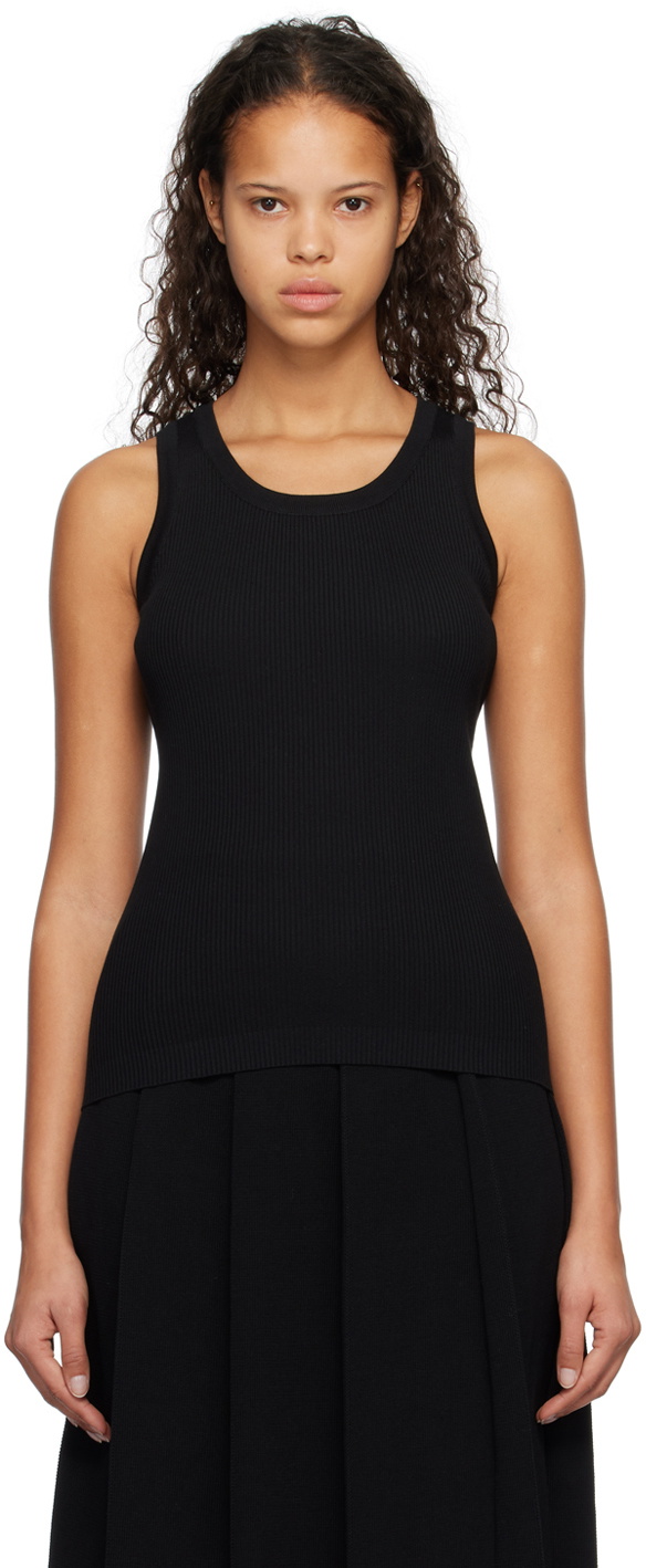 AURALEE Black Crewneck Tank Top
