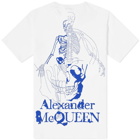 Alexander McQueen Men's illustration Print T-Shirt in White/Blue