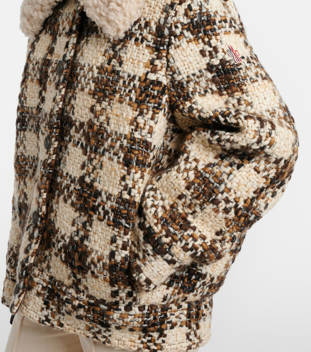 Moncler Grenoble Camlez shearling-trimmed wool down jacket