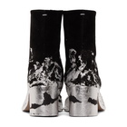 Maison Margiela Black and Silver Tabi Boots