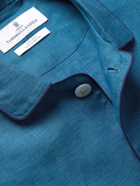 TURNBULL & ASSER - Modern Piped Linen Pyjama Set - Blue