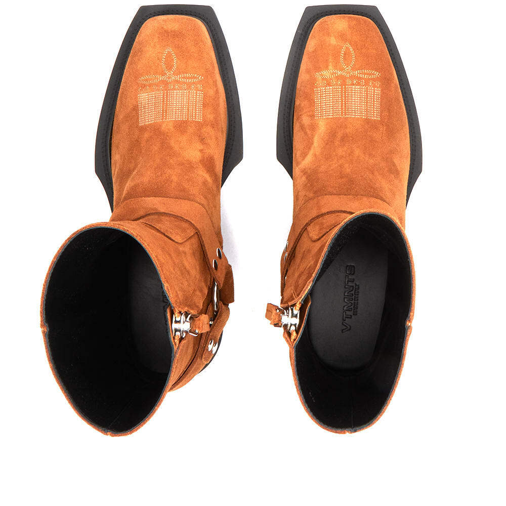 VTMNTS Men's Harness Ankle Boot in Suede Brown VTMNTS