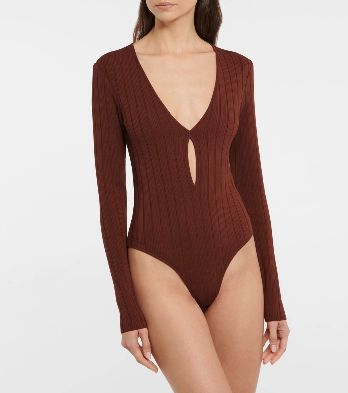 Zeynep Arçay Cutout ribbed-knit bodysuit