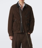 Sacai Leather-trimmed suede blouson jacket