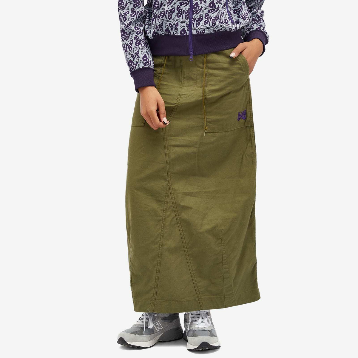 needles string fatigue skirt グリーン Needles Women's String Fatigue Skirt in Olive Needles