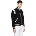 Saint Laurent Black and White Teddy Bomber Jacket