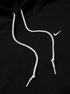 Nike - Solo Swoosh Logo-Embroidered Cotton-Blend Jersey Hoodie - Black