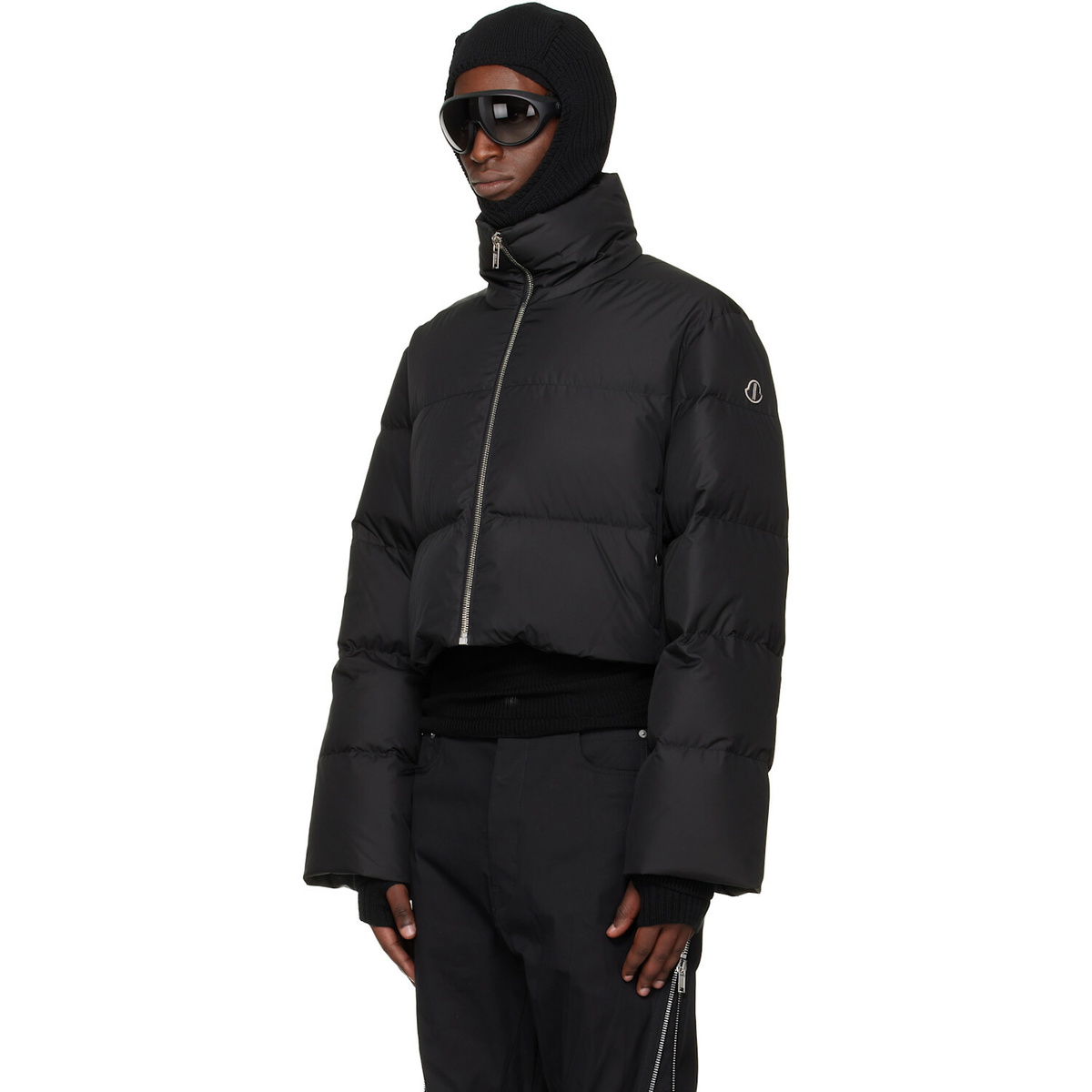 Rick Owens Moncler + Rick Owens Black Cropped Cyclopic Down Jacket