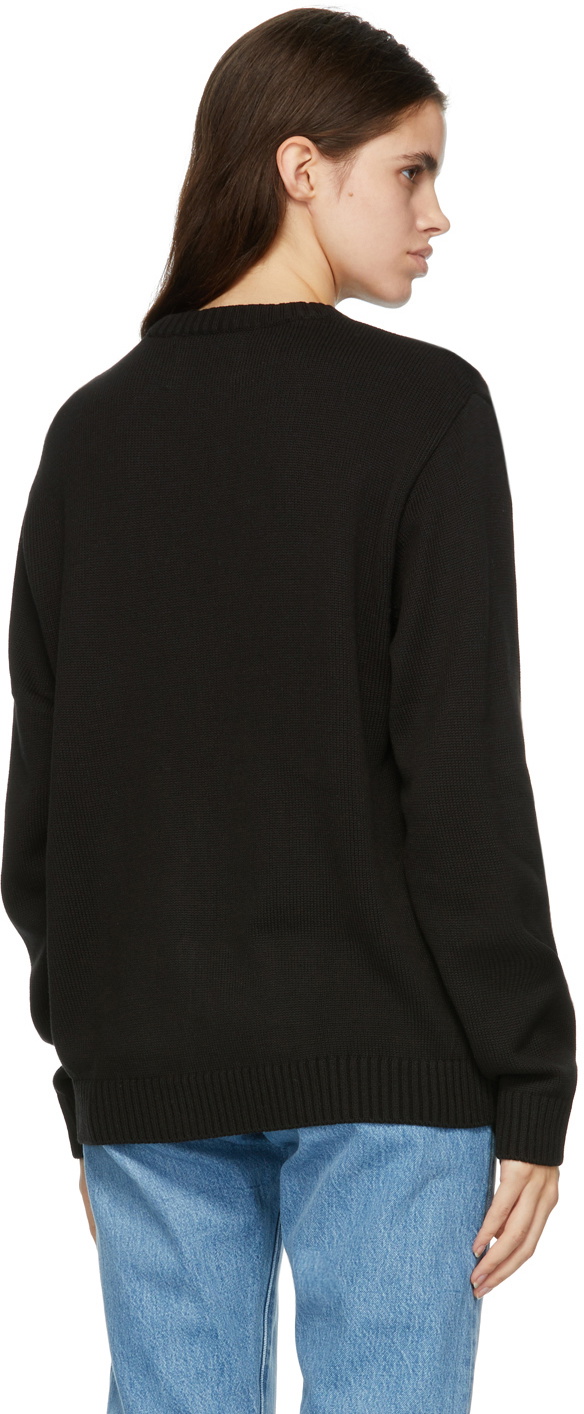 Awake NY Black Cotton 'Baby Girl' Sweater