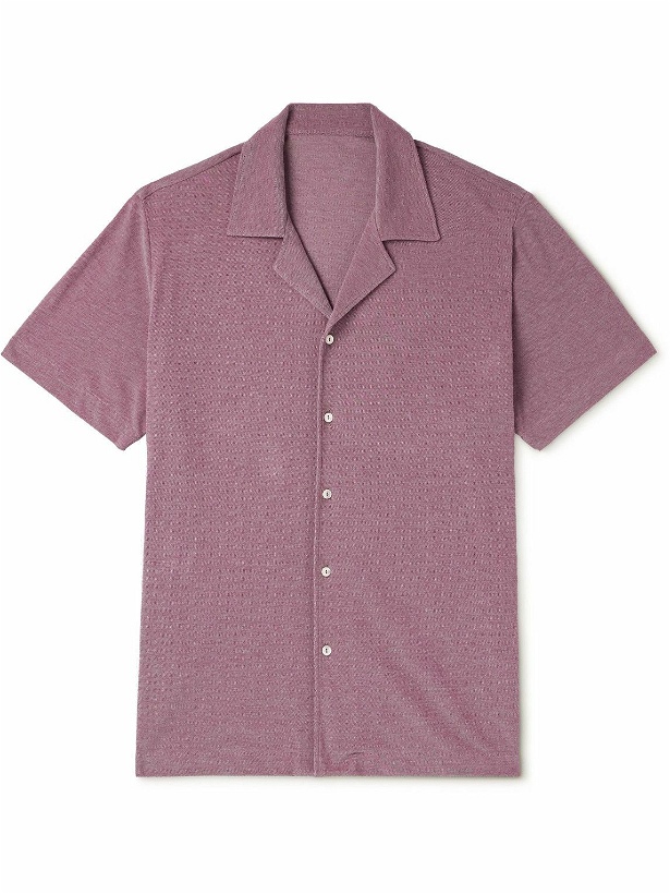 Photo: Stòffa - Camp-Collar Cotton-Piqué Shirt - Pink