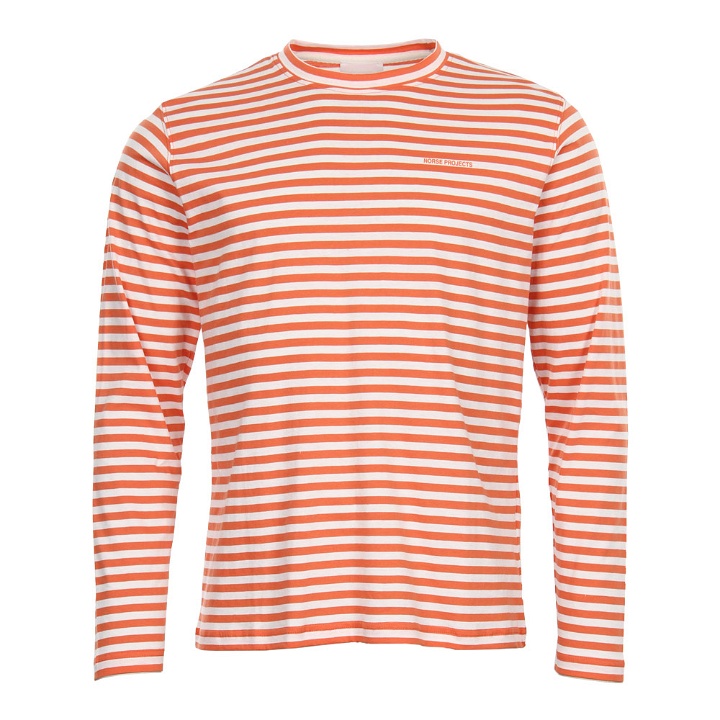 Photo: Long Sleeve T-Shirt - Striped Burned Red