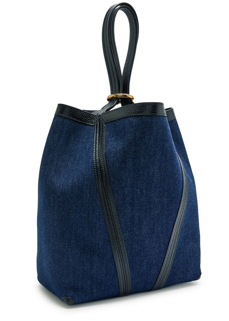 Chloe Spin Panelled Denim Tote - Blue - One Size