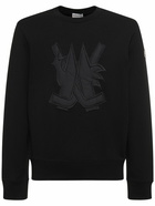 MONCLER - Logo Patch Cotton Crewneck Sweatshirt