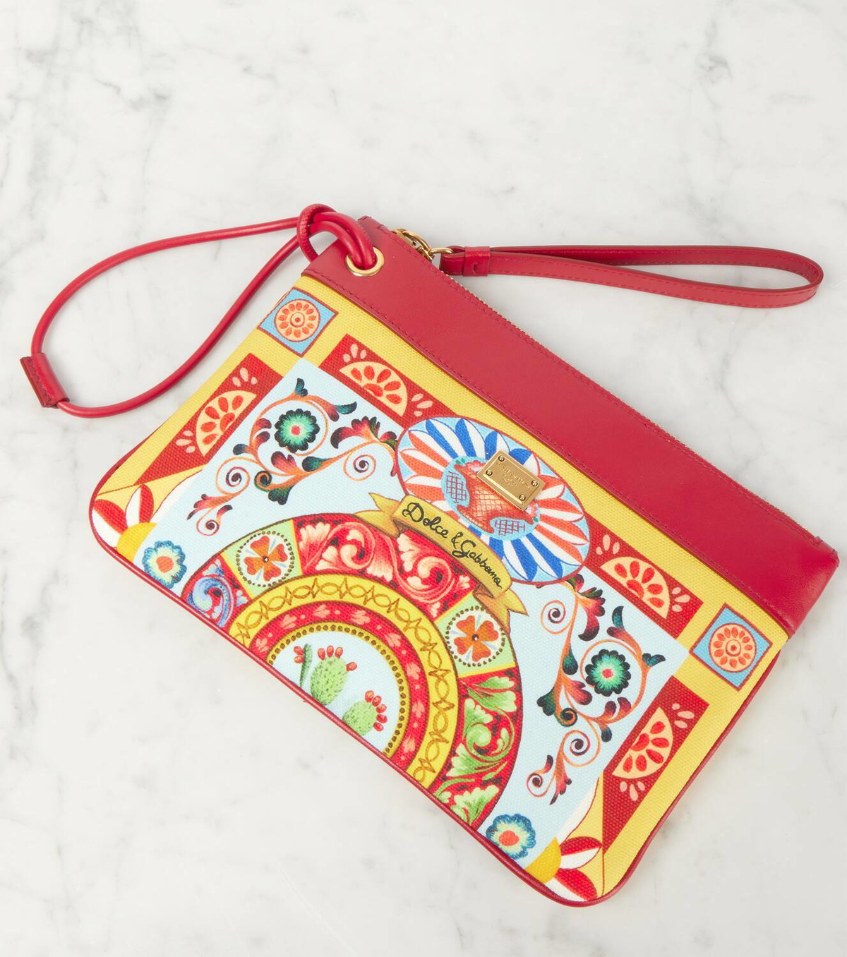 Dolce&Gabbana Small leather trimmed clutch