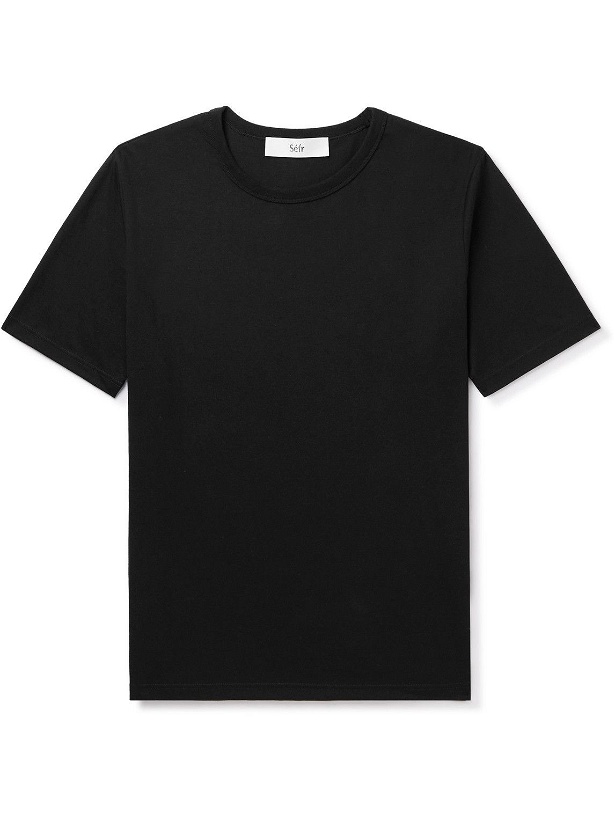 Photo: Séfr - Luca Cotton-Blend Jersey T-Shirt - Black