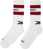 VETEMENTS White Reebok Edition Logo Socks