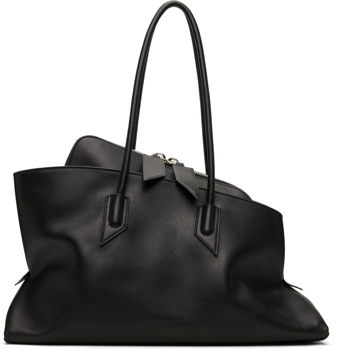 The Attico Black 'La Passeggiata' Medium Top Handle Bag