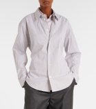 Tod's Belted striped cotton poplin shirt