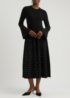 Simkhai Embellished Stretch-knit Midi Dress Black