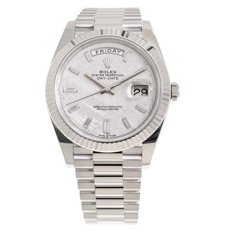 Rolex Day-Date 40 Meteorite Diamond Dial Mens Platinum President Watch M228236-0011