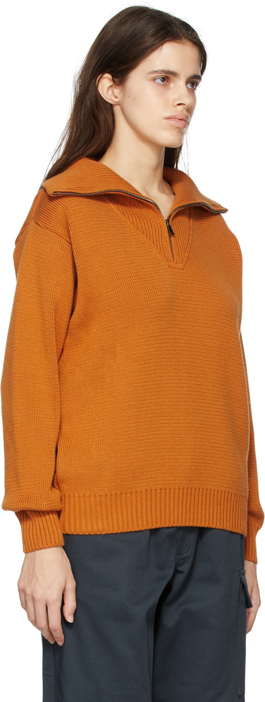 GR10K Orange Anti Cotton Half-Zip Sweater