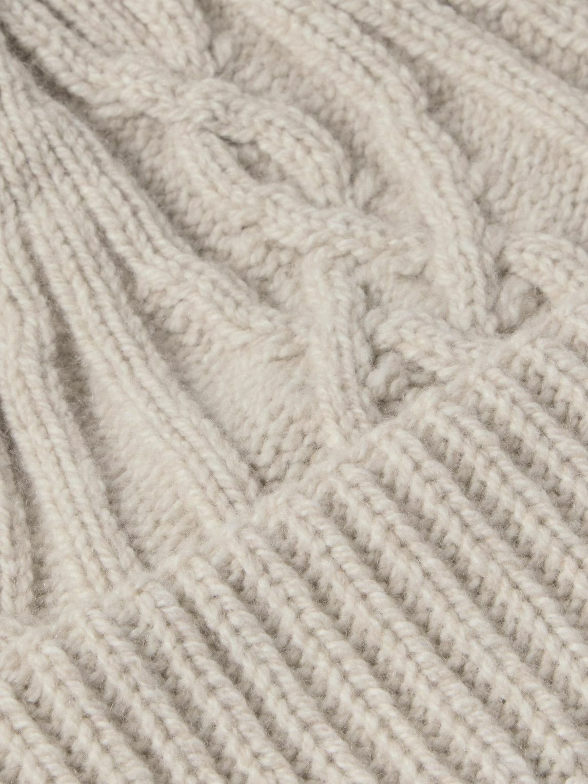 John Smedley - Emery Cable-Knit Recycled-Cashmere and Merino Wool-Blend Beanie