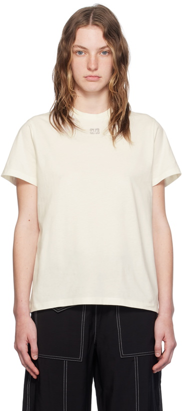 Photo: GANNI Off-White Rhinestone T-Shirt