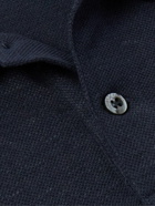 Ralph Lauren Purple label - Linen and Cotton-Blend Piqué Polo Shirt - Blue