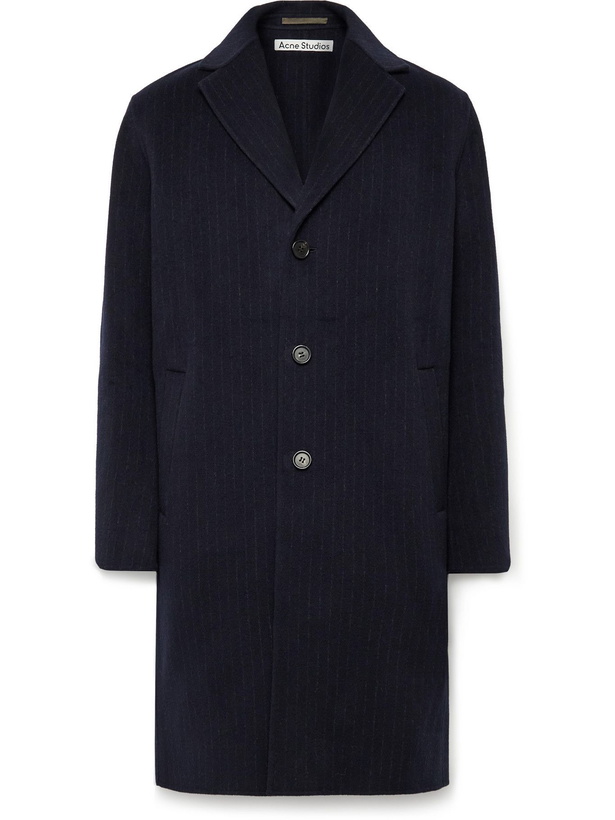 Photo: Acne Studios - Pinstriped Double-Faced Wool Coat - Blue