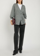 Good American Asymmetric Fine-knit Cardigan Grey