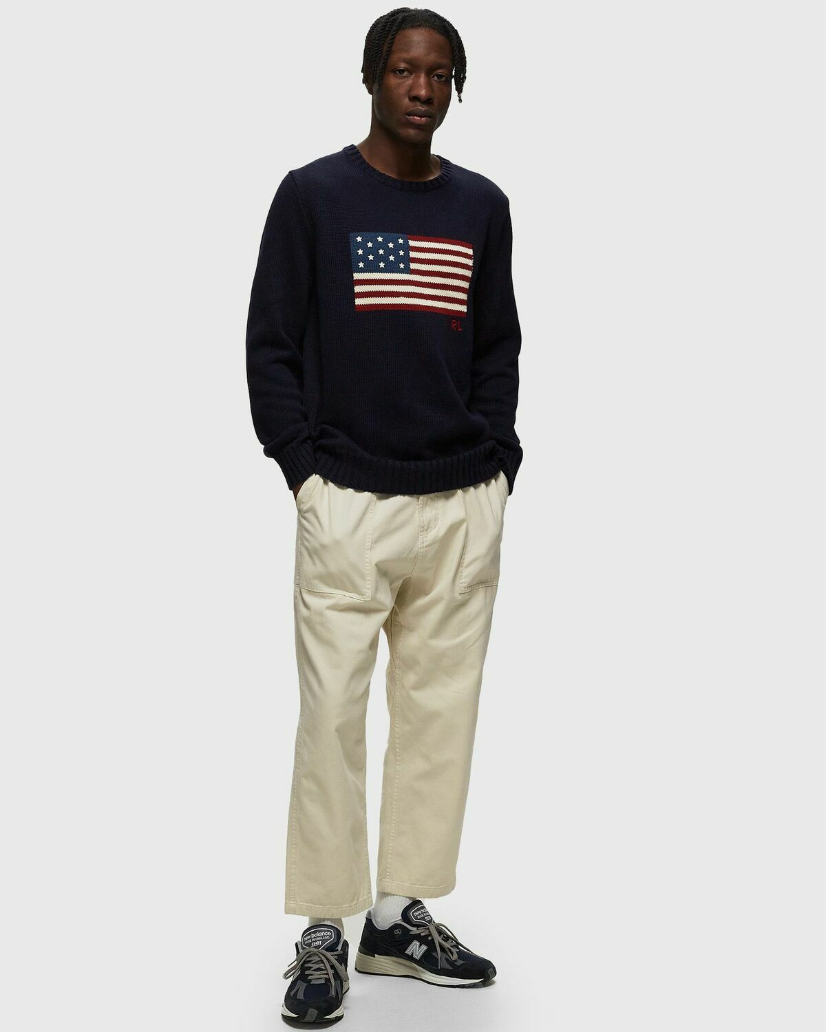 Polo Ralph Lauren Ls Cn Flag Long Sleeve Pullover Blue Pullovers