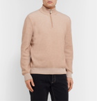 Brunello Cucinelli - Slim-Fit Ribbed Cashmere Half-Zip Sweater - Neutrals