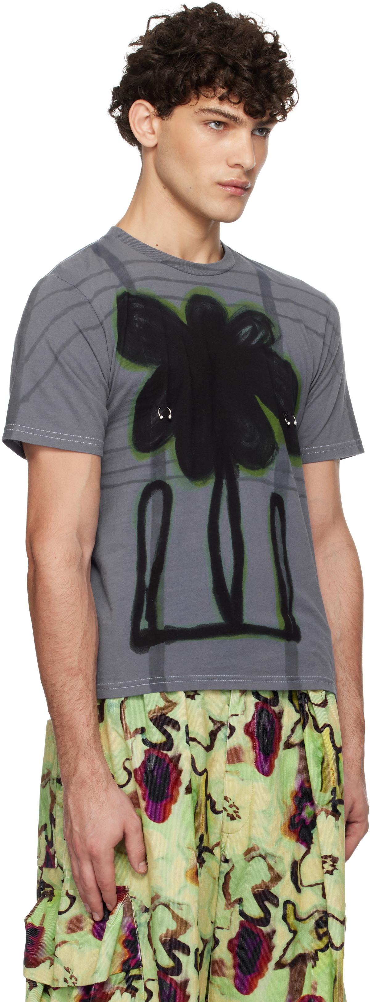 Collina Strada Blue Plaid Pierced T-shirt